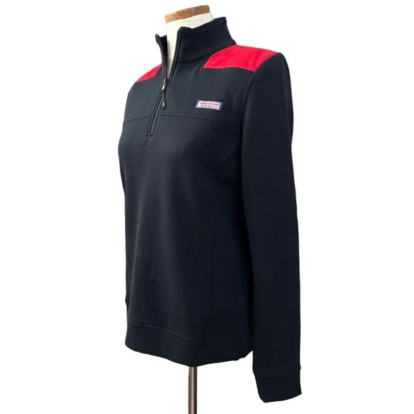 NWT Vineyard Vines Shep Shirt Quarter Zip S Black Red Pullover Classic Preppy - Picture 13 of 15